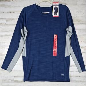 MEN'S HANG TEN SUN TEE T SHIRT NWT UPF 50+ LONG SLEEVE SZ MED BLUE GRAY POCKET